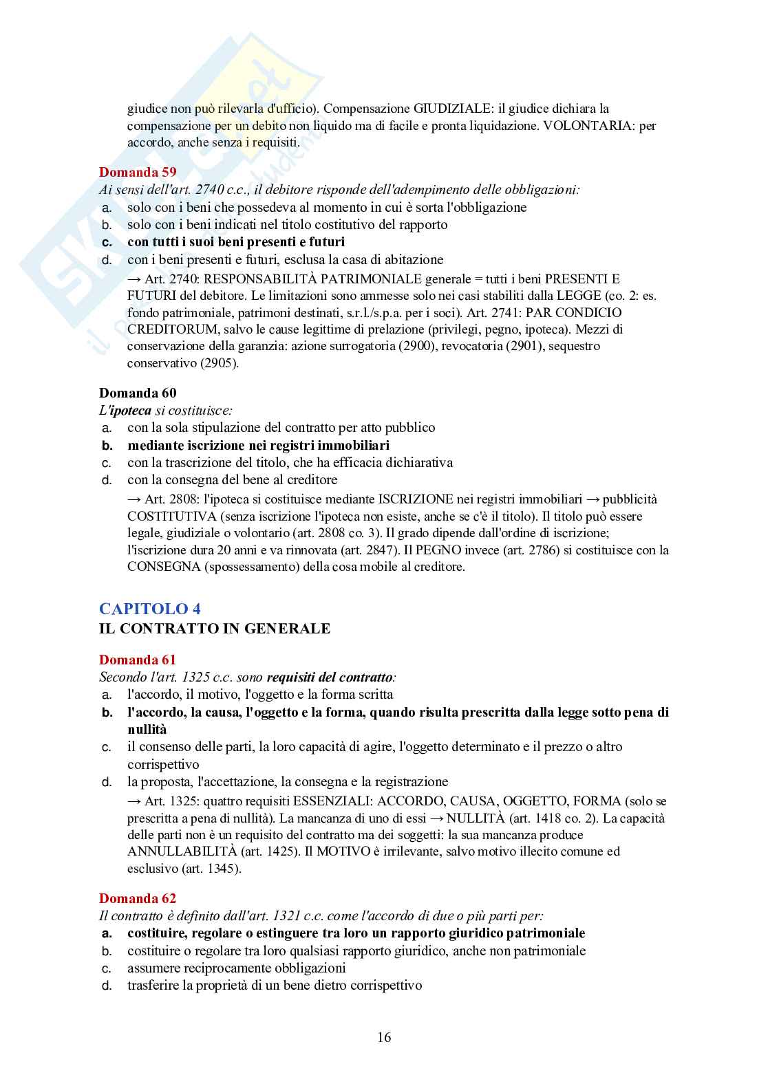 Diritto privato – 150 crocette commentate con articoli del Codice civile Pag. 16