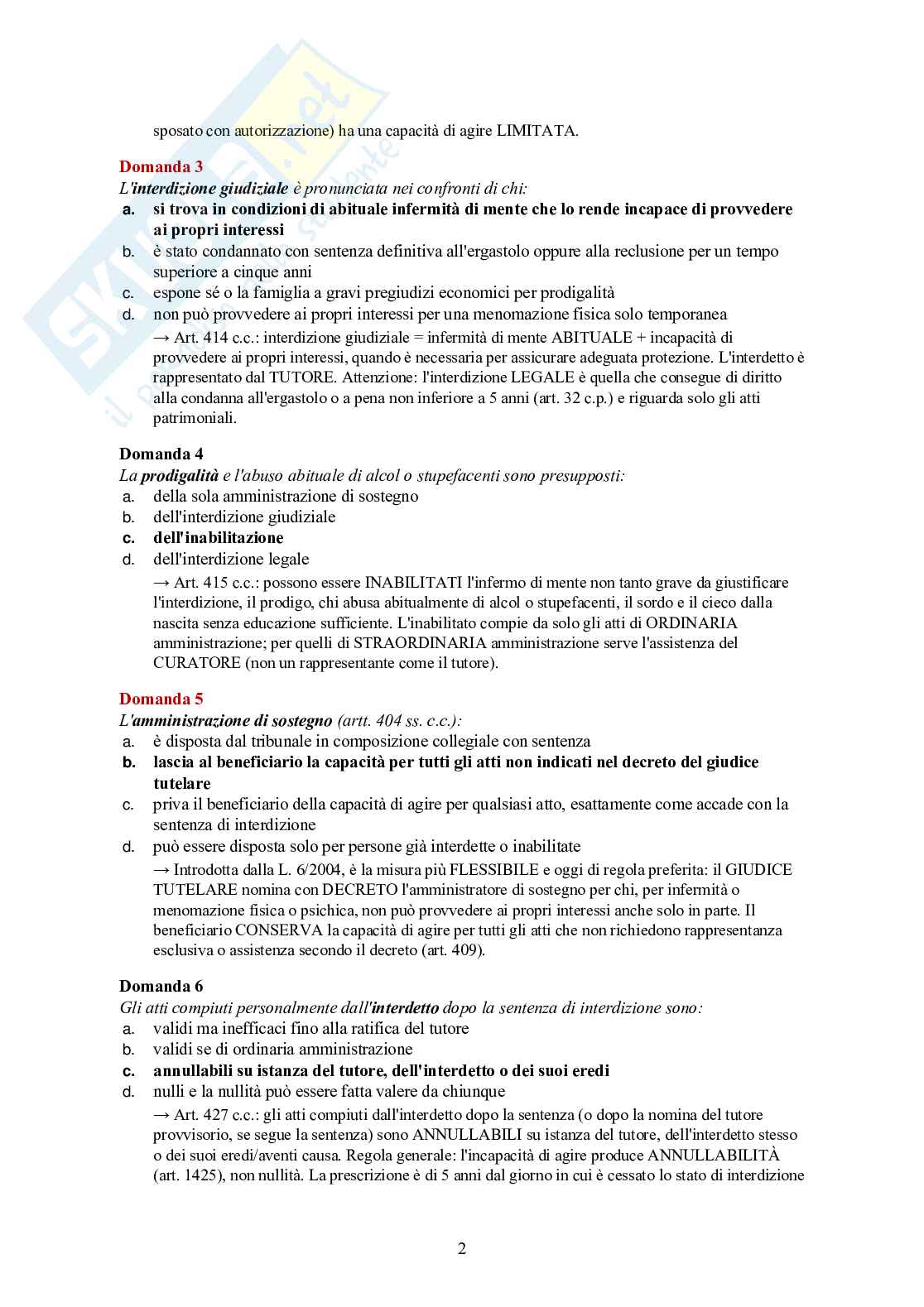 Diritto privato – 150 crocette commentate con articoli del Codice civile Pag. 2