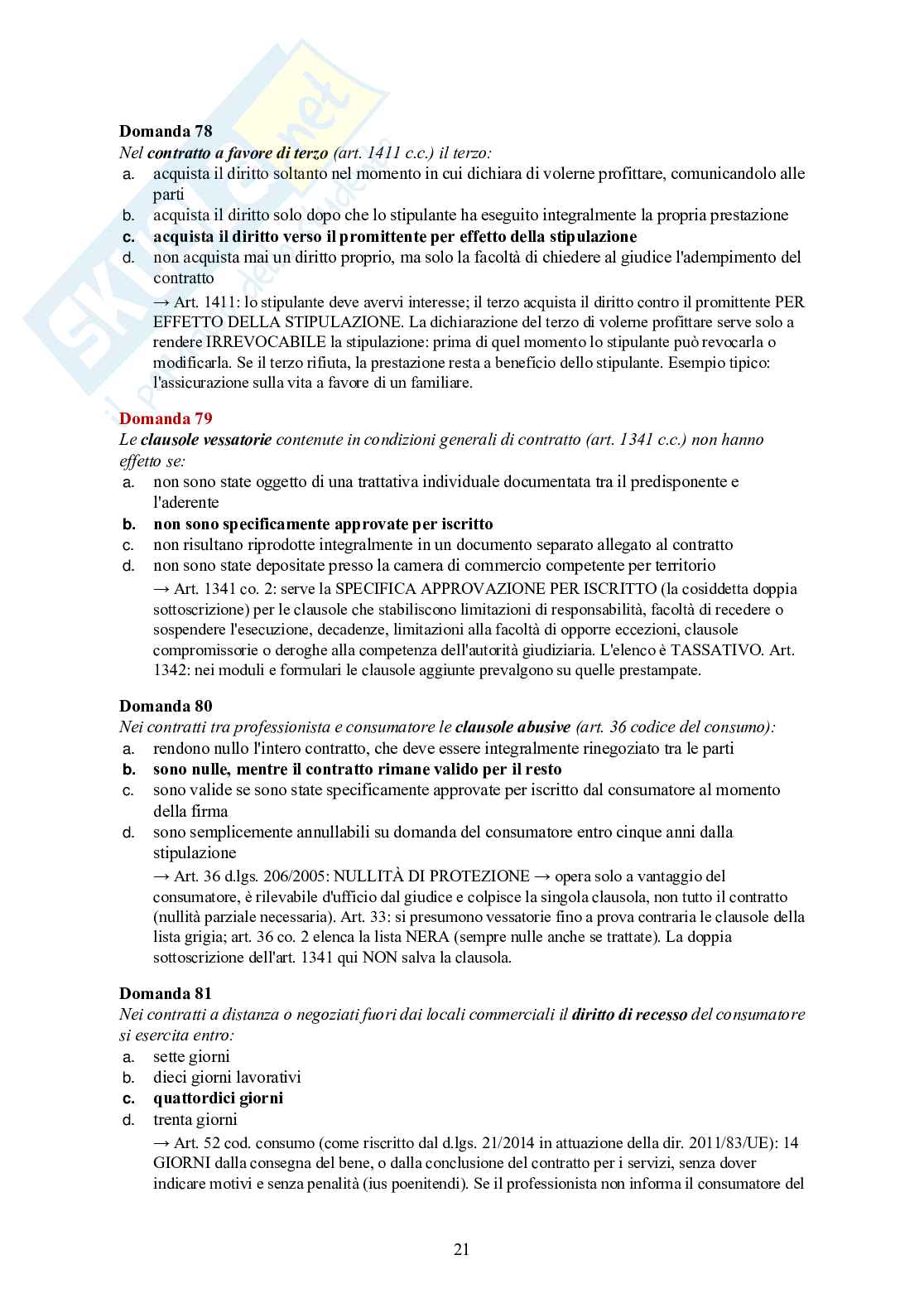 Diritto privato – 150 crocette commentate con articoli del Codice civile Pag. 21