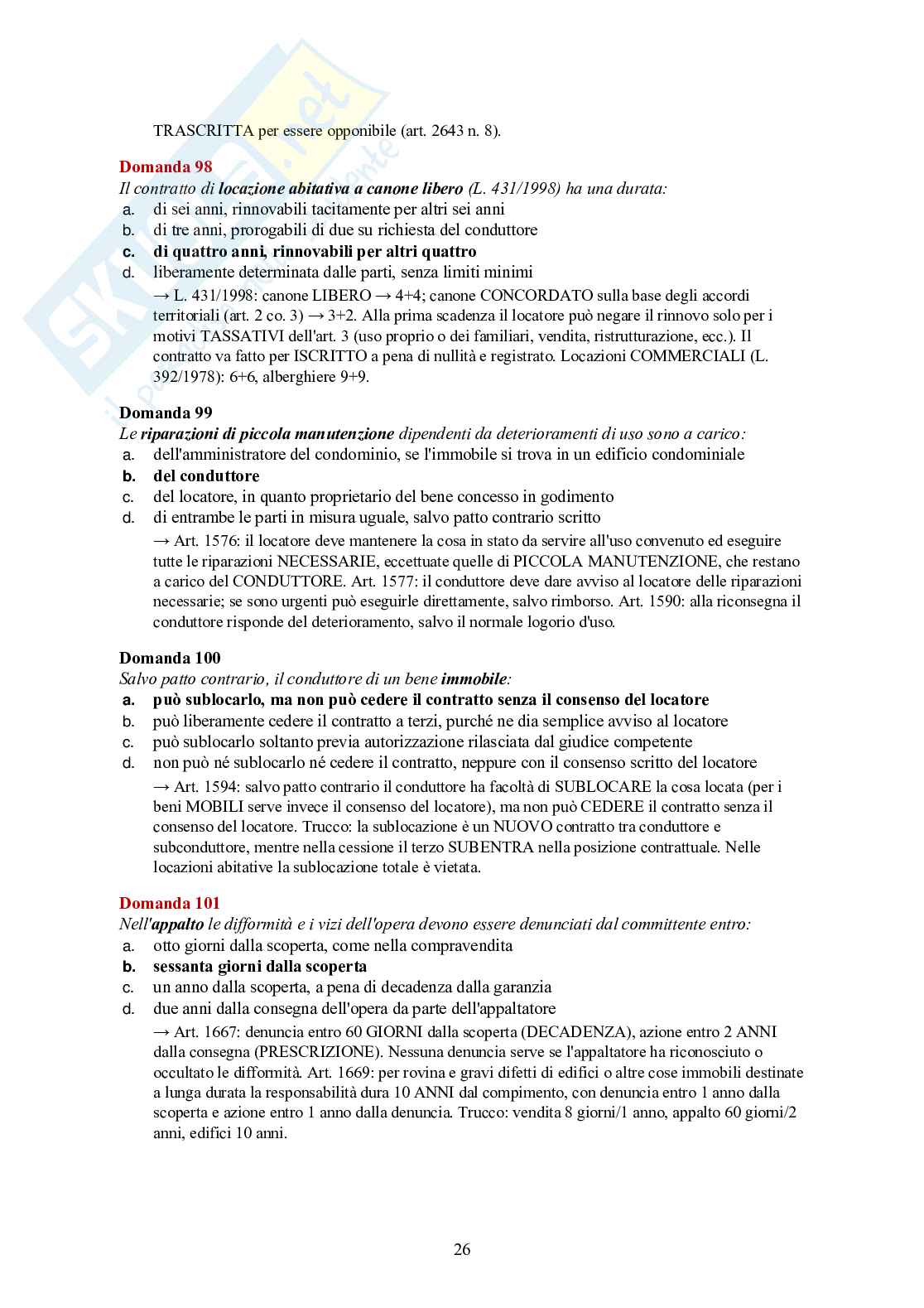Diritto privato – 150 crocette commentate con articoli del Codice civile Pag. 26