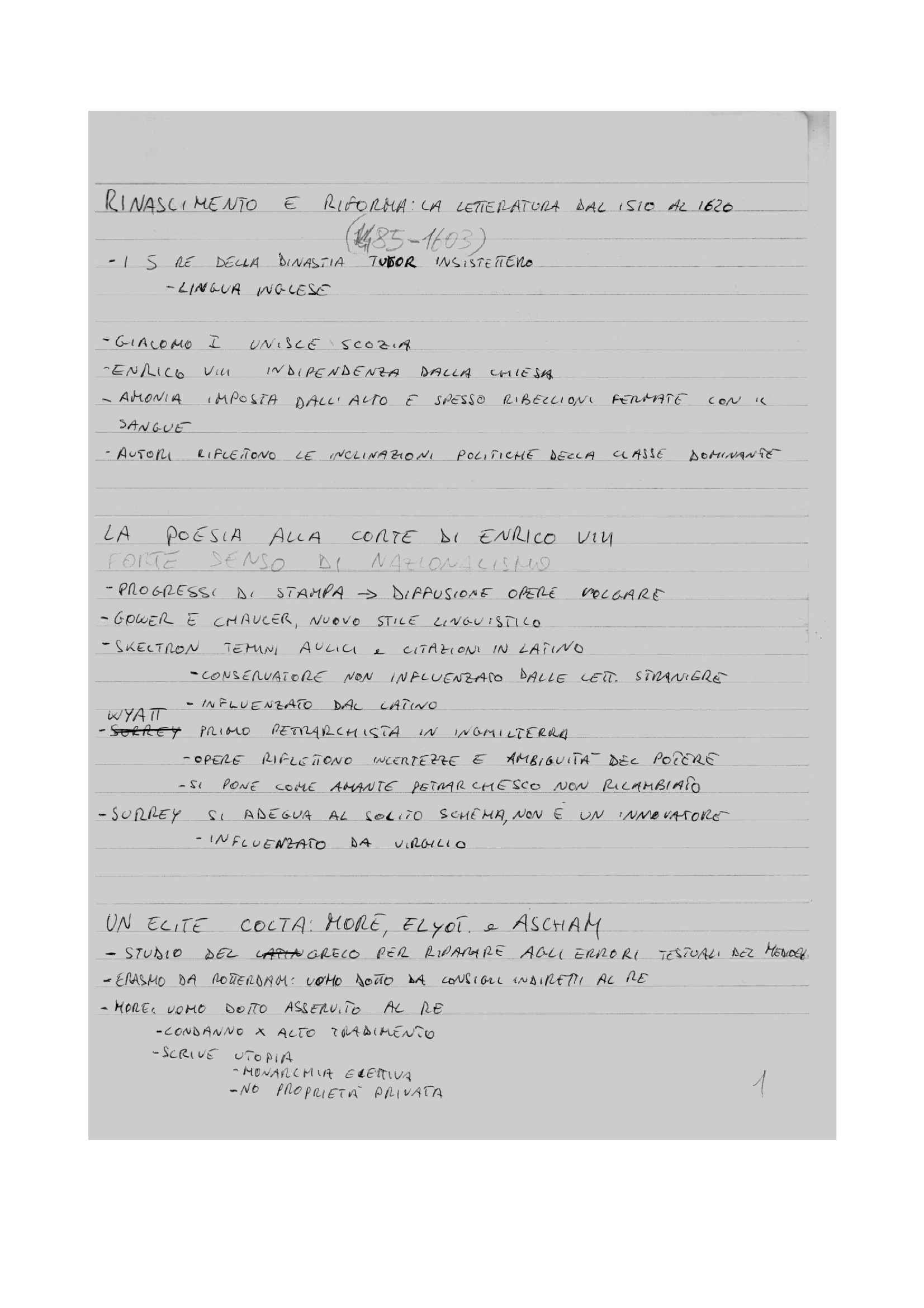 Letteratura inglese - Appunti Pag. 1
