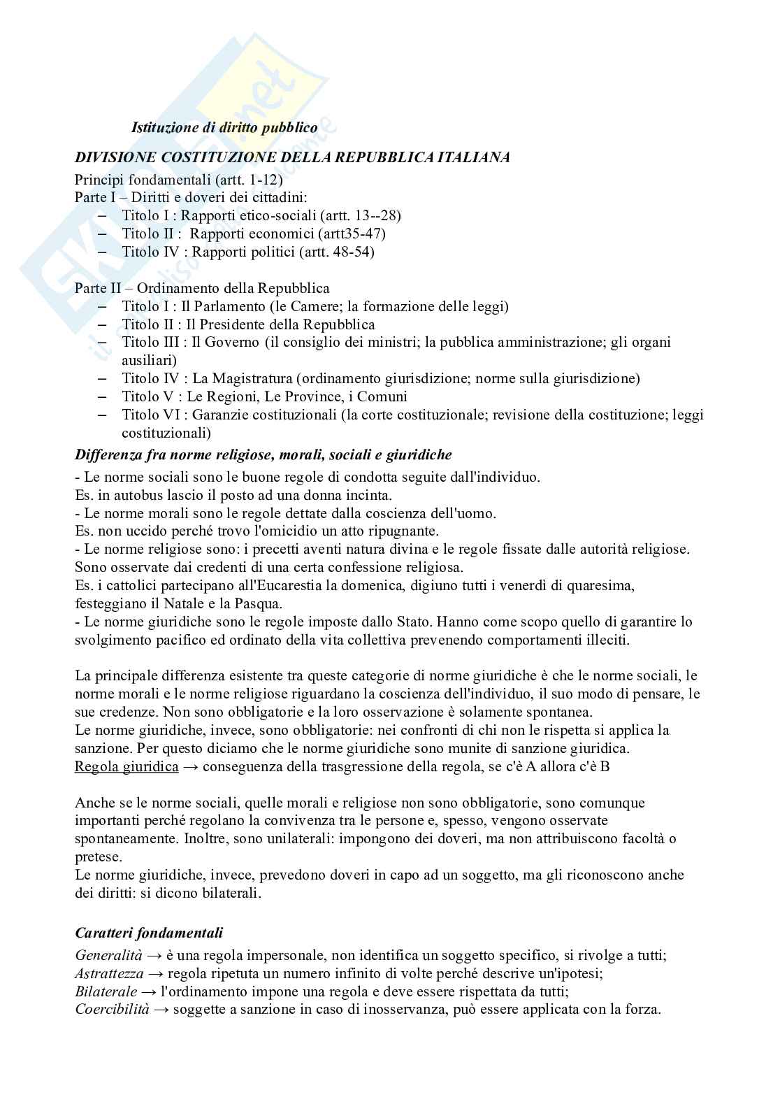Introduzione approfondita di Istituzioni di diritto pubblico Pag. 1