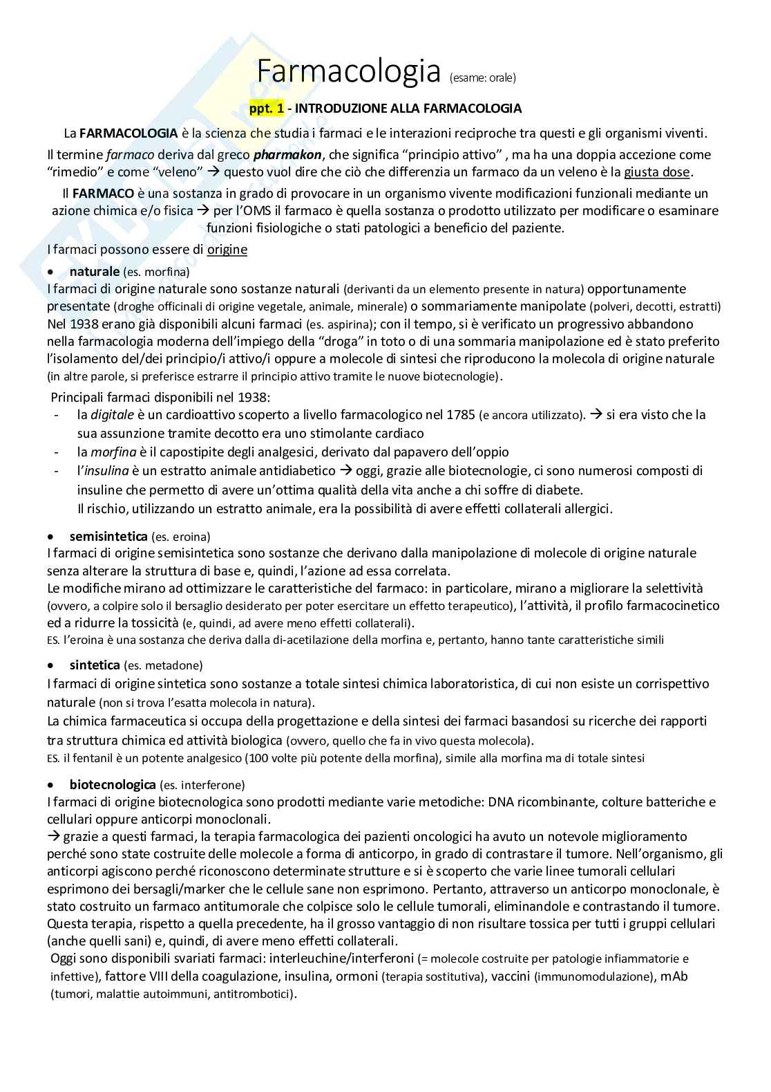 Farmacologia   Pag. 1