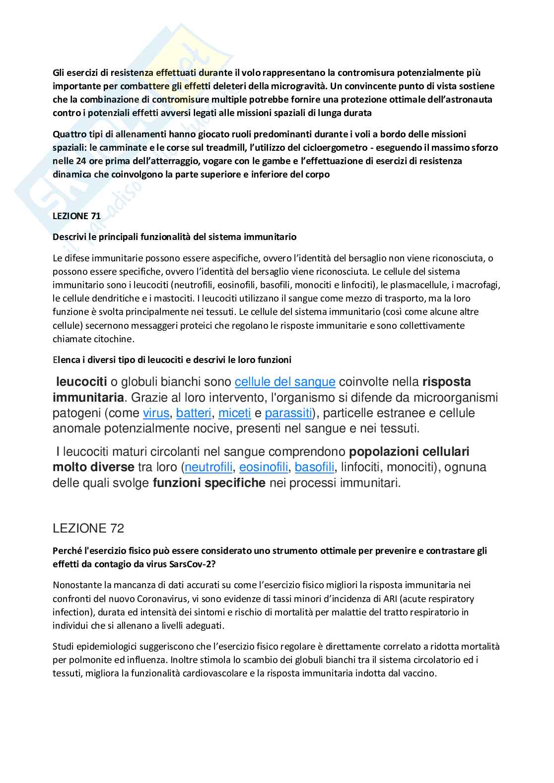 Paniere Fisiologia umana e dello sport (2026) - Risposte aperte corrette  Pag. 26