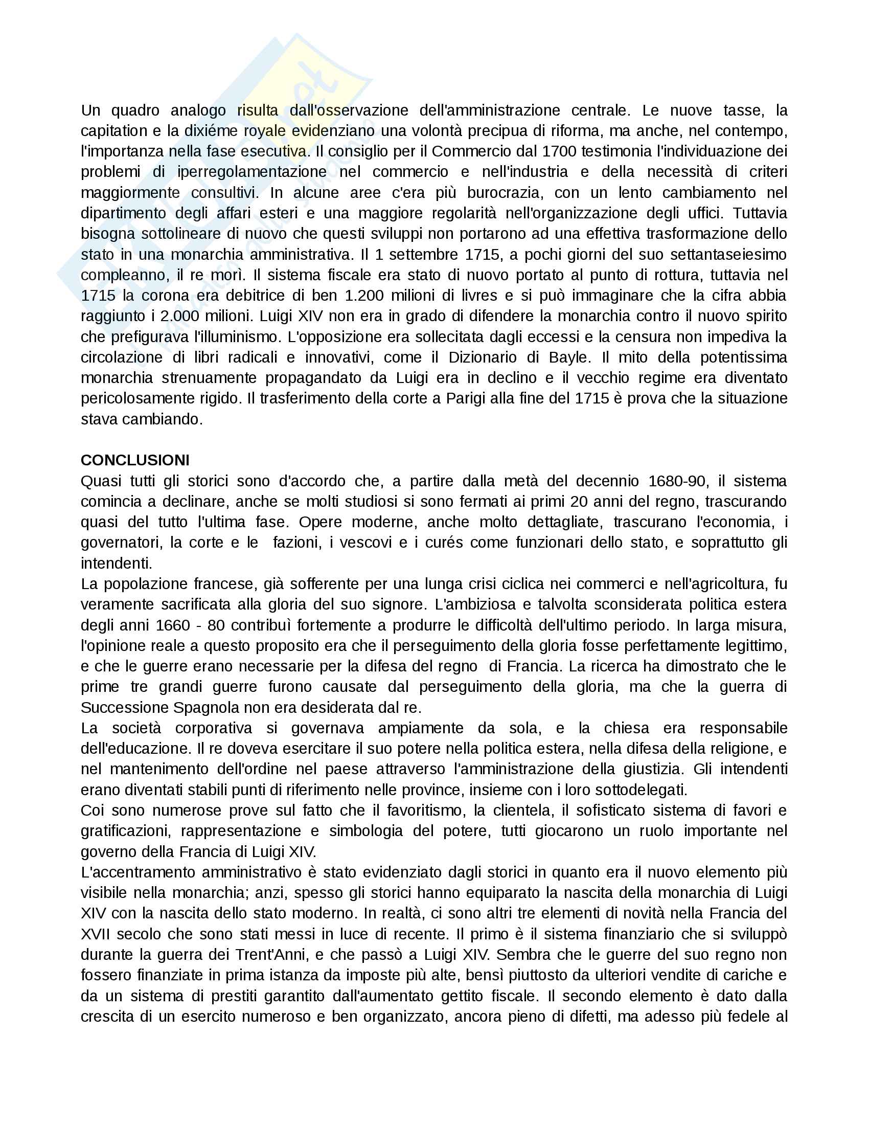 Riassunto esame Storia moderna, prof. Levati, libro consigliato: Luigi XIV e la Francia del suo tempo di Peter Robert Campbell Pag. 26