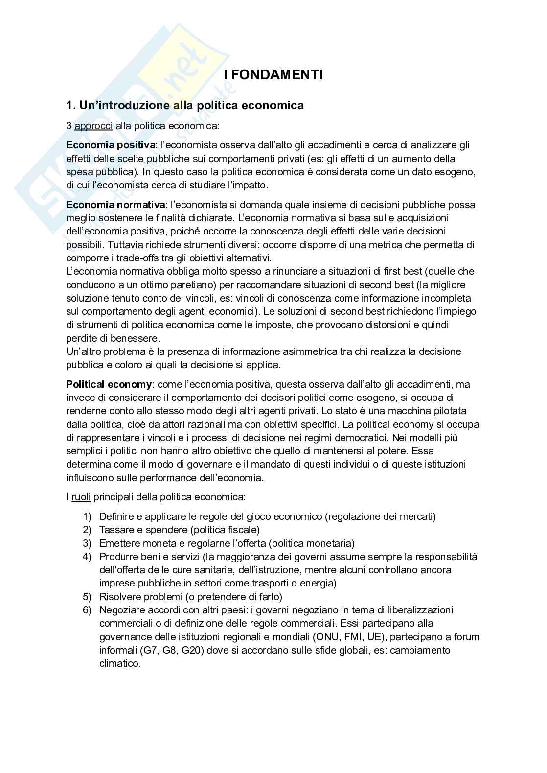 Appunti Politica economica Pag. 1