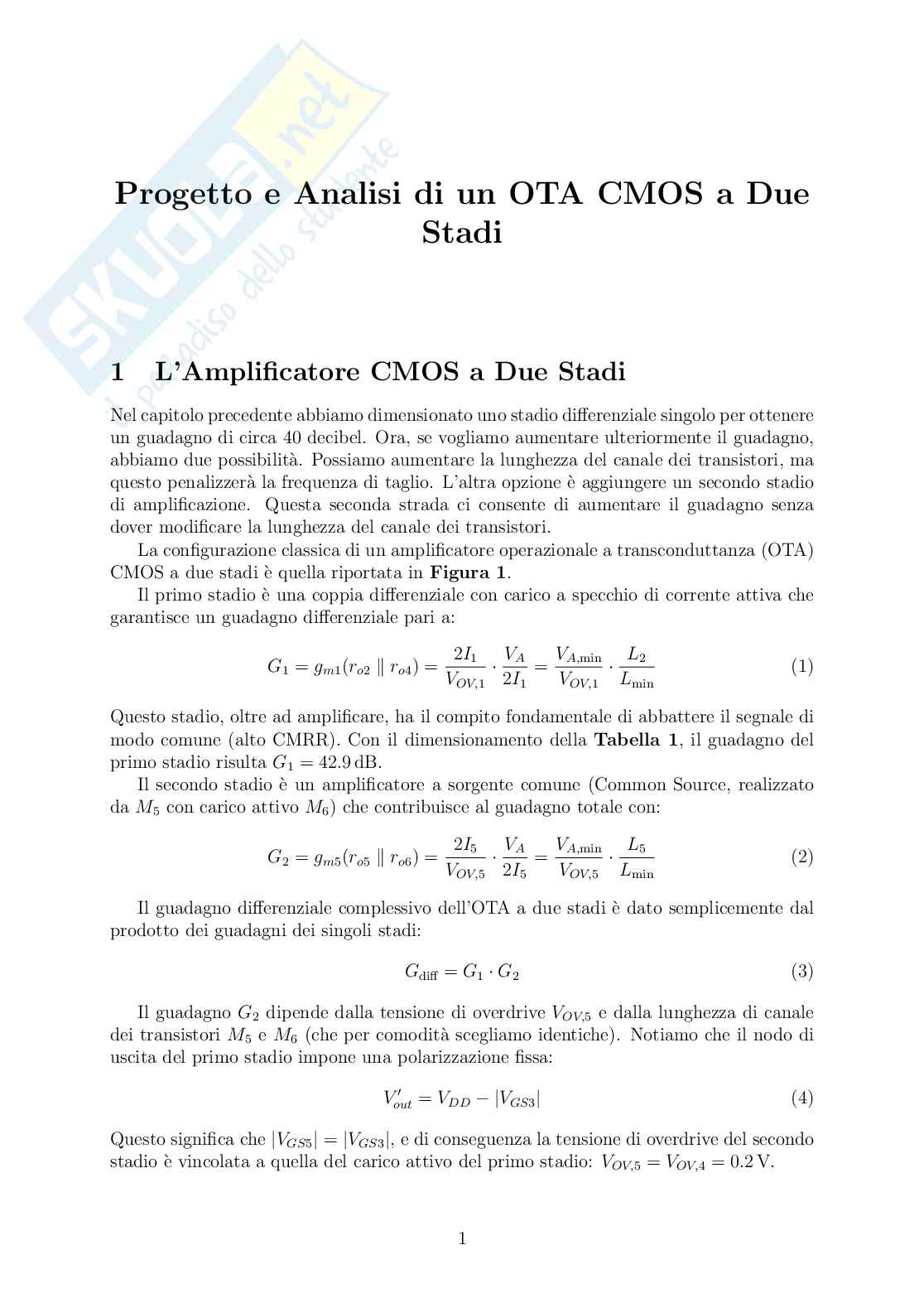 CMOS OTA Doppio Stadio Pag. 1