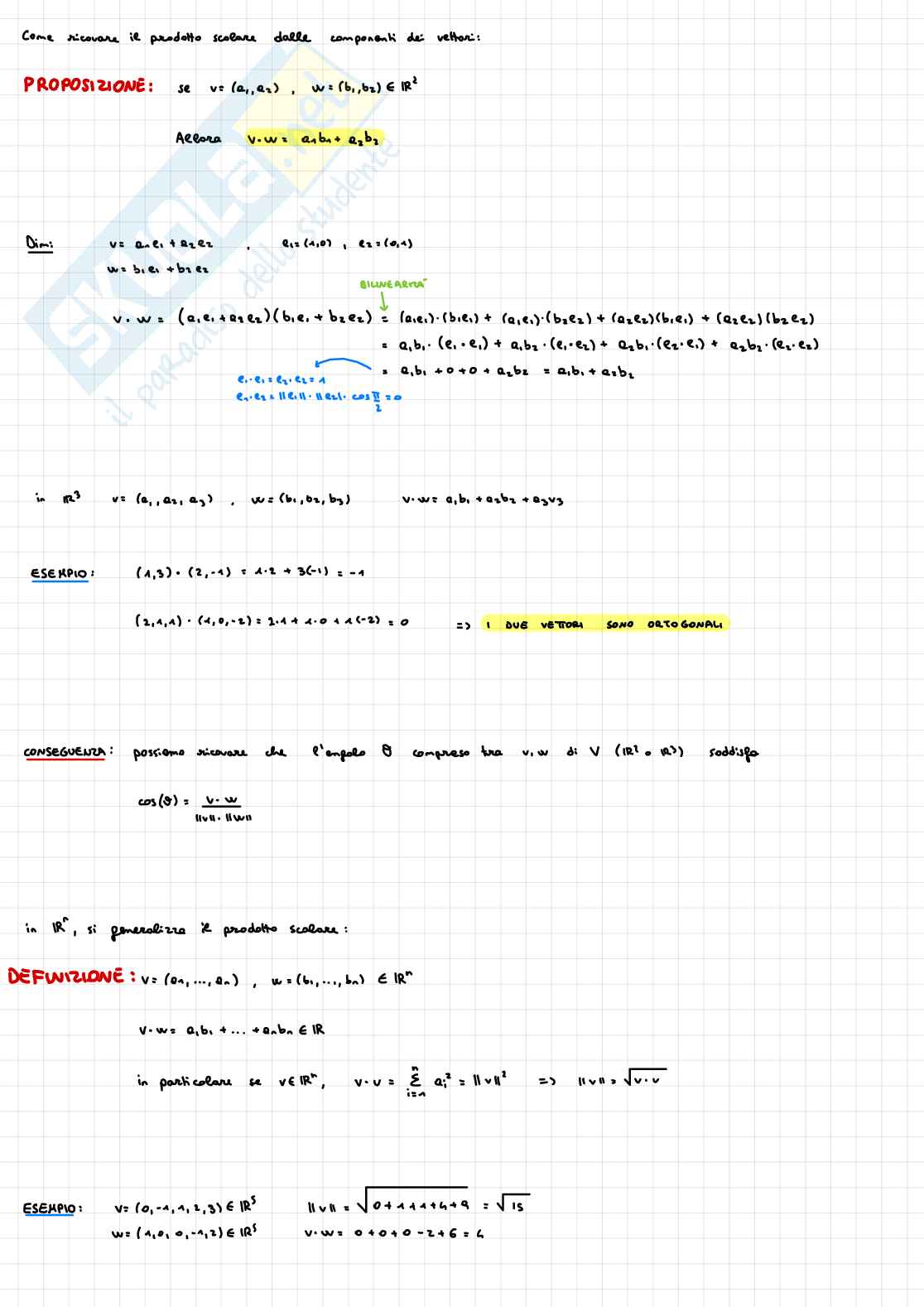 Appunti completi di Fondamenti di algebra lineare e geometria Pag. 21