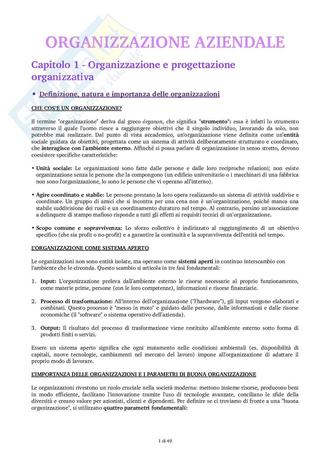 Organizzazione aziendale Pag. 1