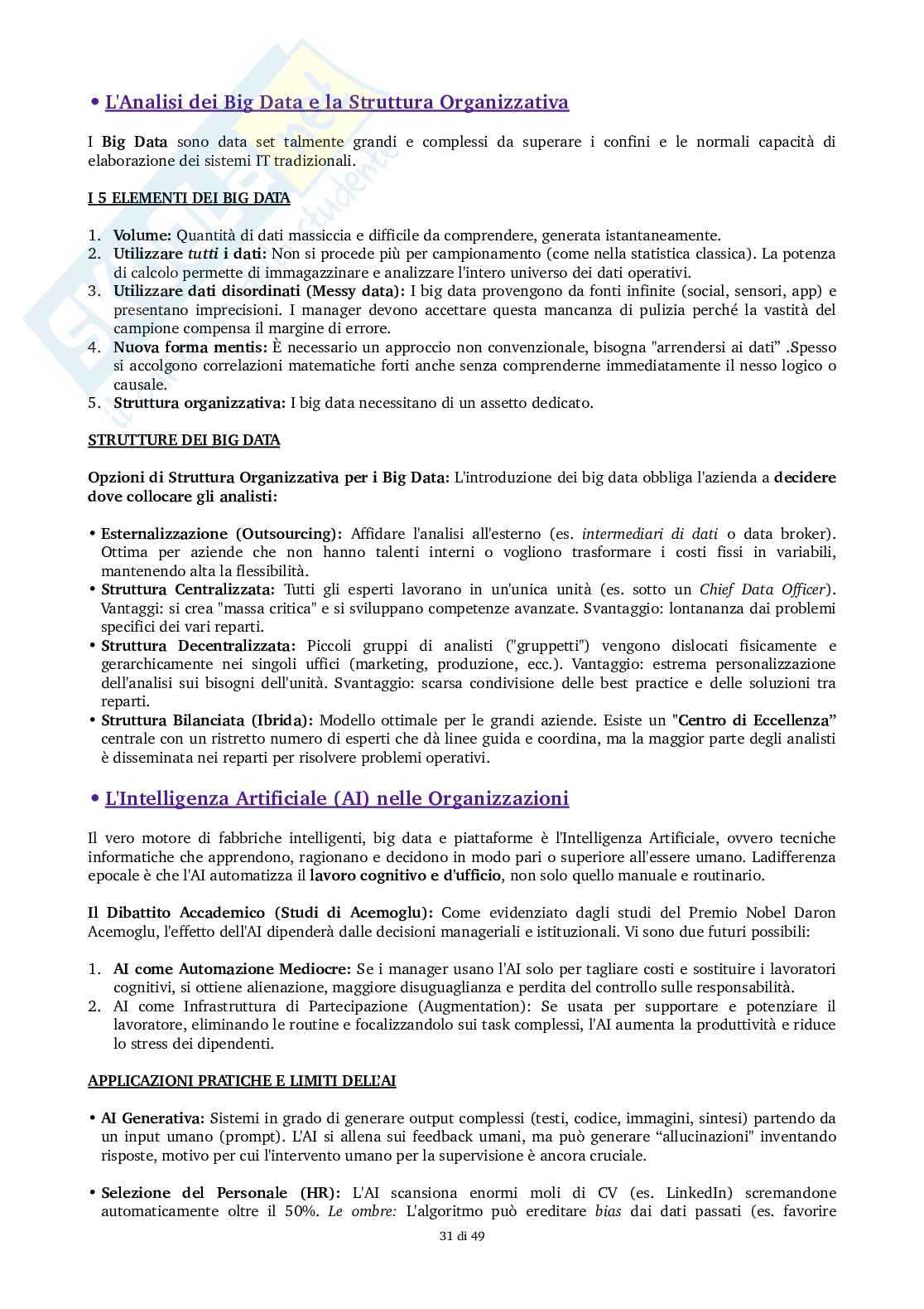 Organizzazione aziendale Pag. 31