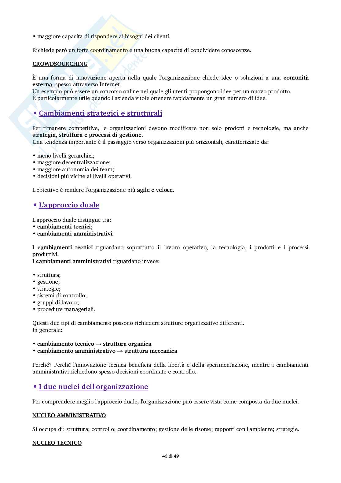Organizzazione aziendale Pag. 46