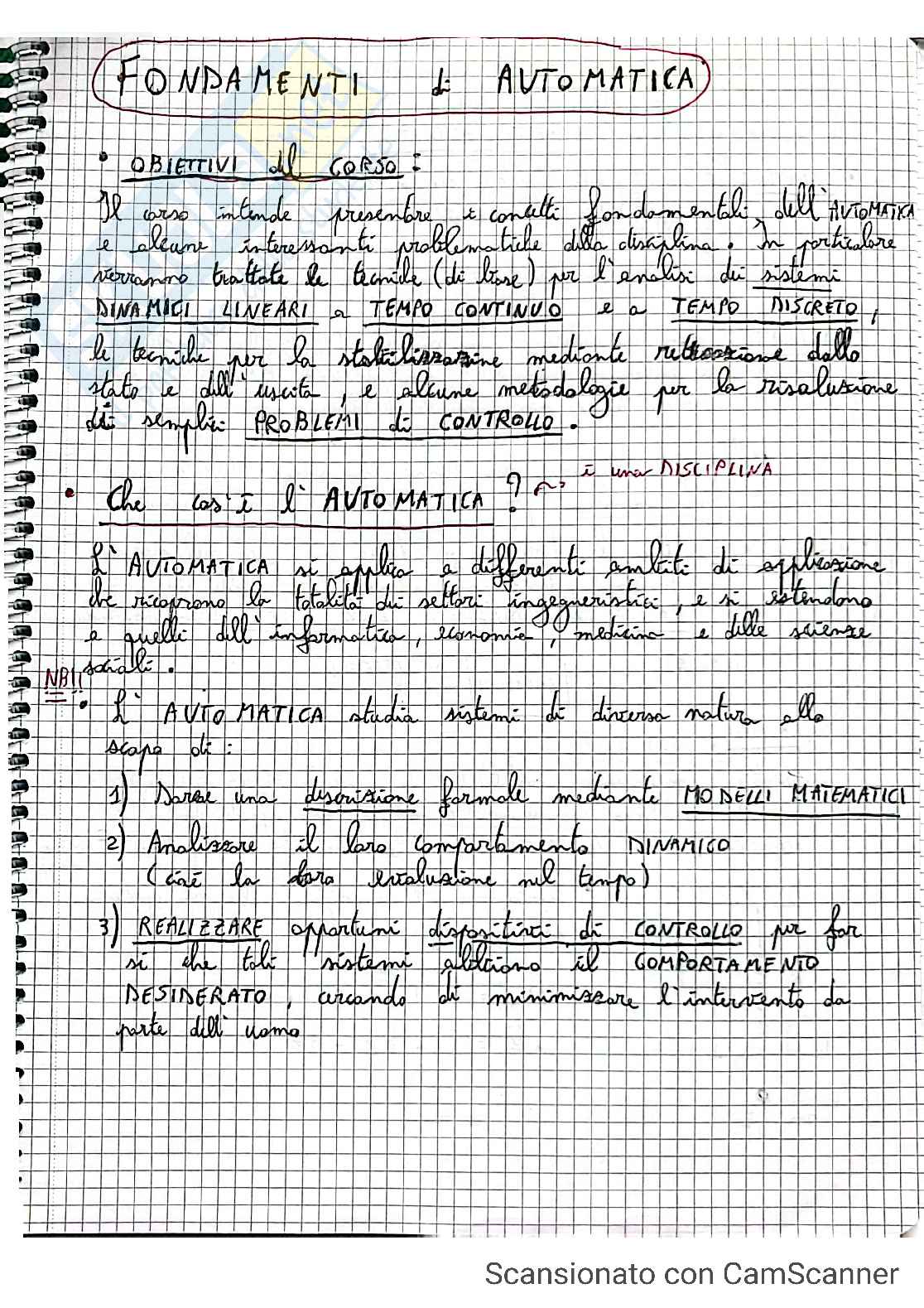 Introduzione Fondamenti di automatica Pag. 1