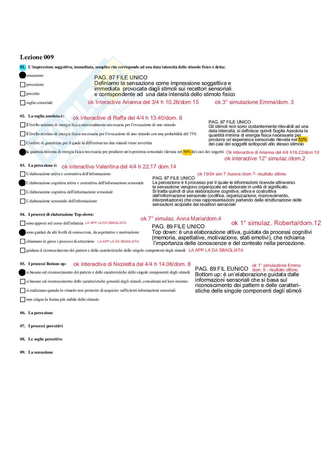 Paniere Psicologia dell'apprendimento - Risposte multiple - aggiornato (2026) Pag. 11