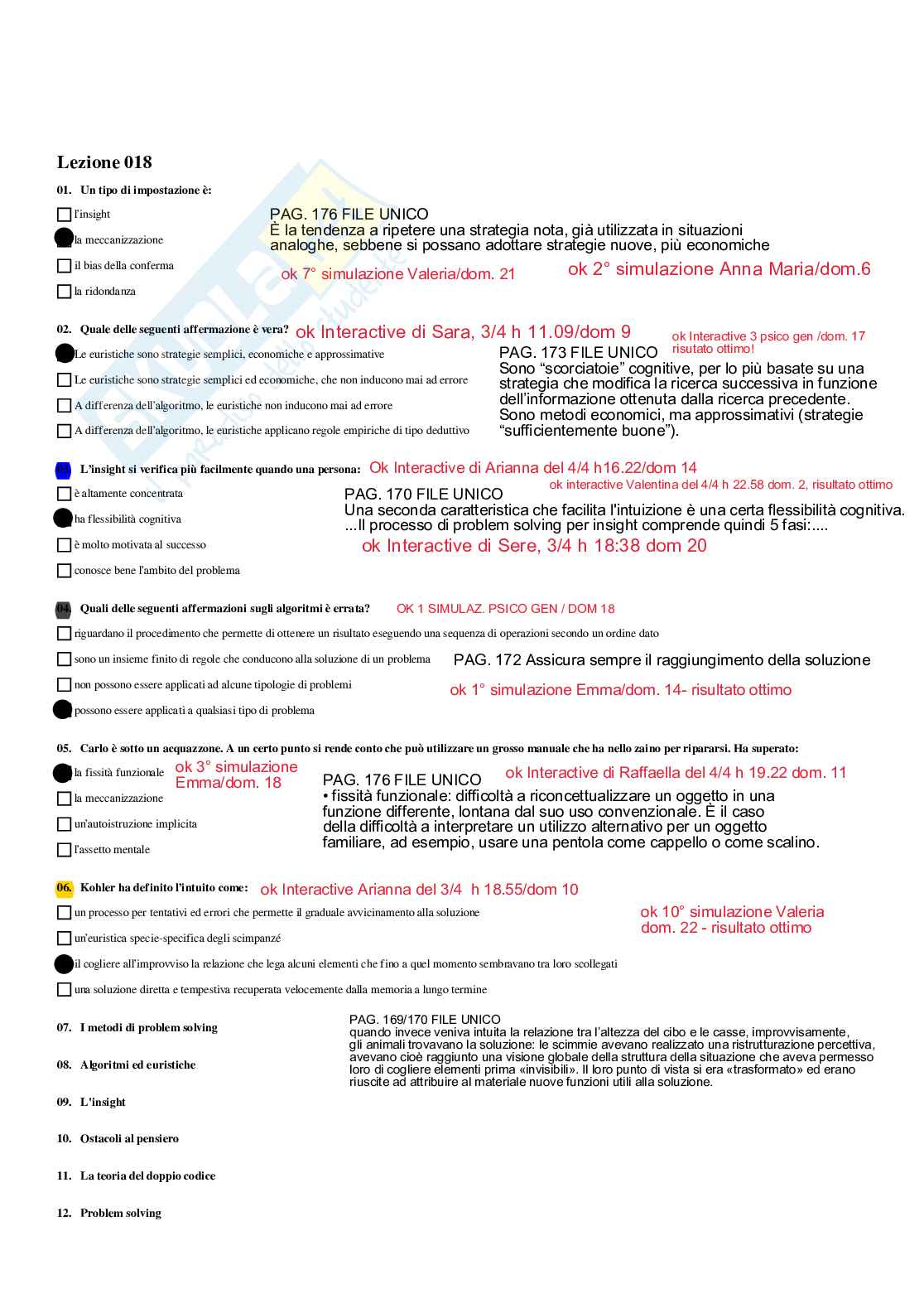 Paniere Psicologia dell'apprendimento - Risposte multiple - aggiornato (2026) Pag. 21