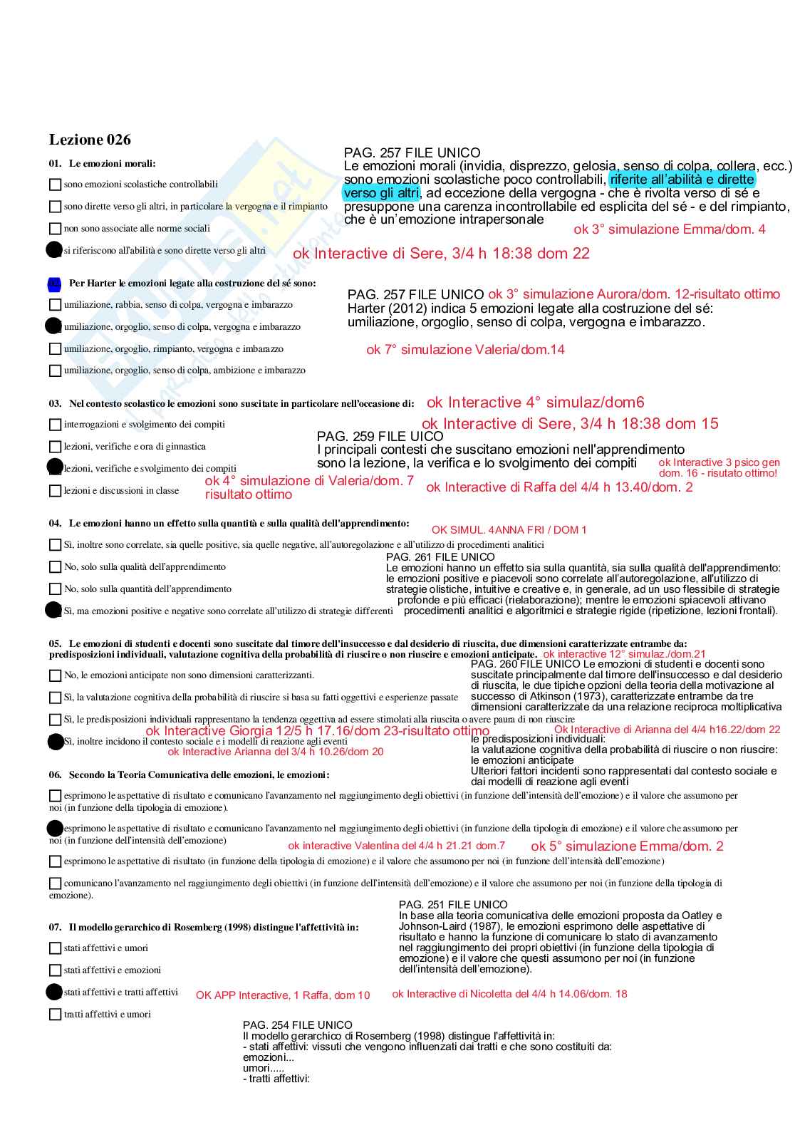 Paniere Psicologia dell'apprendimento - Risposte multiple - aggiornato (2026) Pag. 31