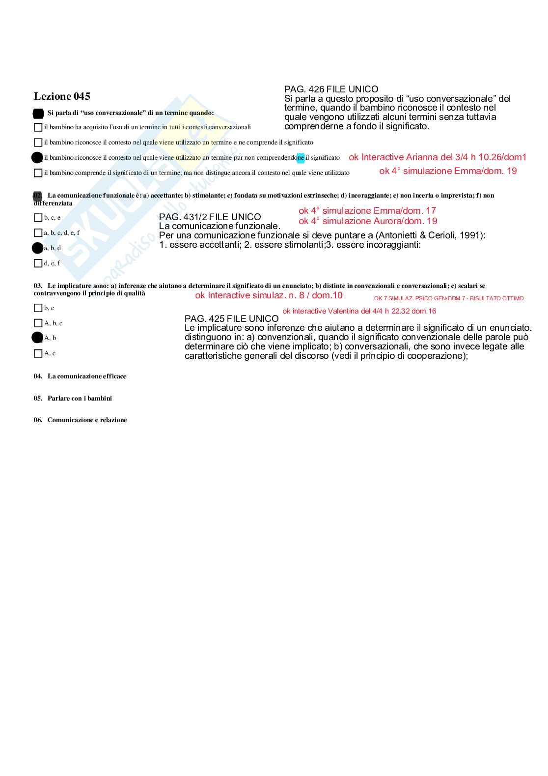 Paniere Psicologia dell'apprendimento - Risposte multiple - aggiornato (2026) Pag. 56