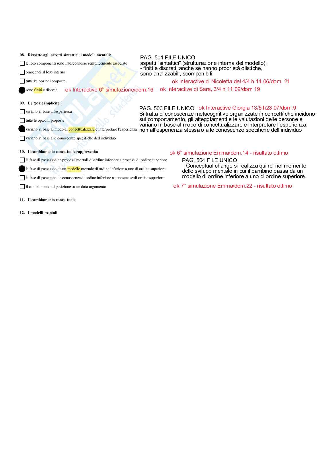 Paniere Psicologia dell'apprendimento - Risposte multiple - aggiornato (2026) Pag. 66