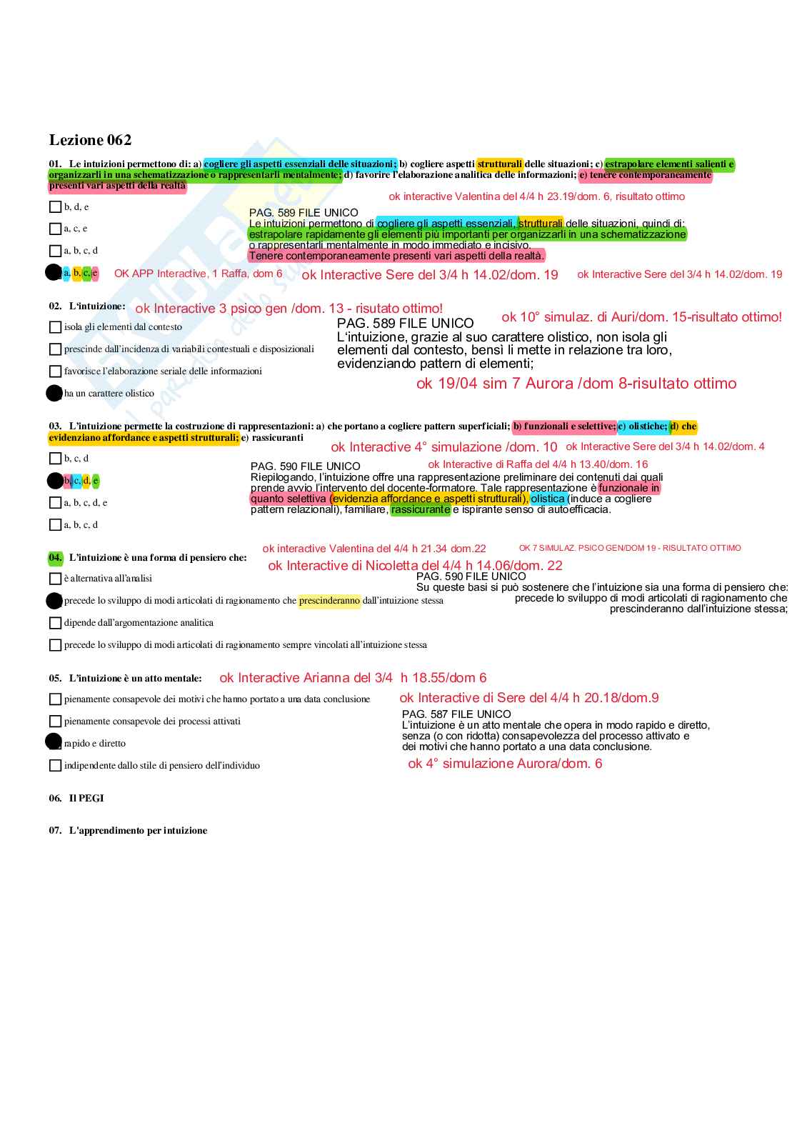 Paniere Psicologia dell'apprendimento - Risposte multiple - aggiornato (2026) Pag. 76