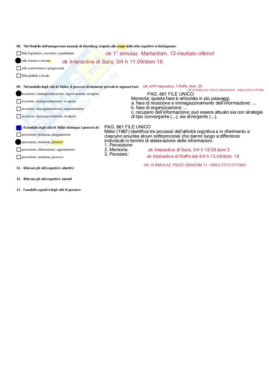 Paniere Psicologia dell'apprendimento - Risposte multiple - aggiornato (2026) Pag. 86