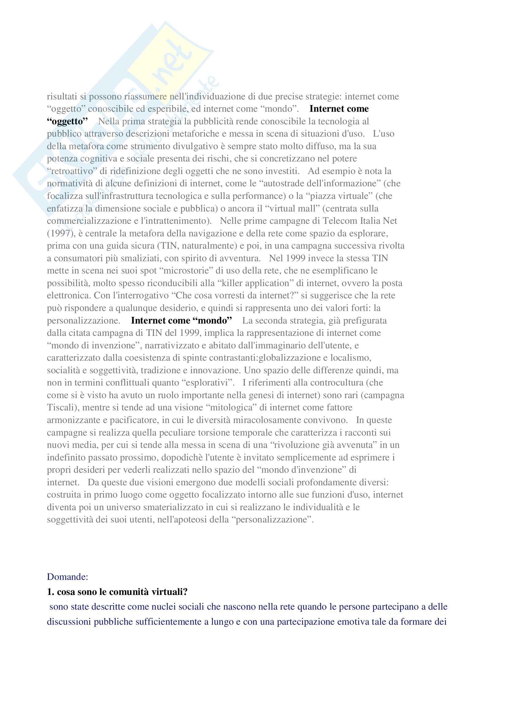 Riassunto esame Teorie e Tecniche dei Nuovi Media, prof. Pasquali, libro consigliato I Nuovi Media: Tecnologie e Discorsi Sociali, Pasquali Pag. 21
