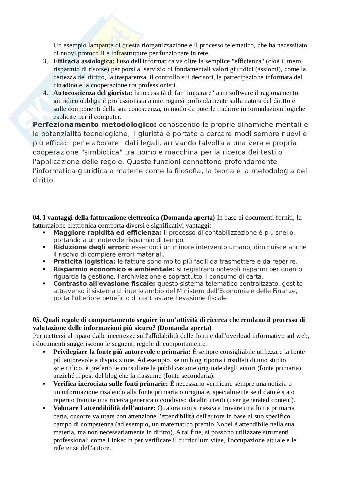 Domande aperte Informatica giuridica Pag. 2