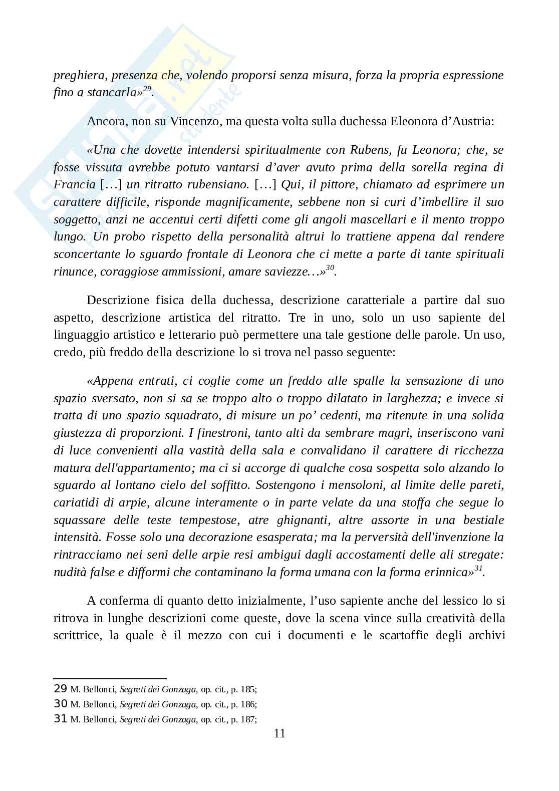 Mantova città aperta – elaborato scritto su Maria Bellonci, Segreti dei Gonzaga, Milano, Mondadori, 1947 Pag. 11