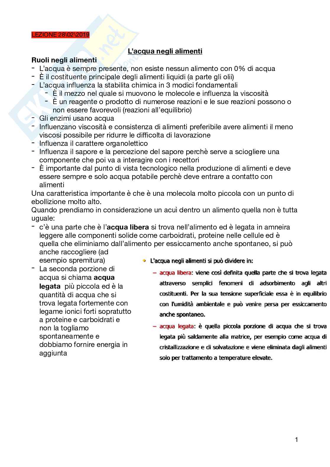 chimica degli alimenti Pag. 1