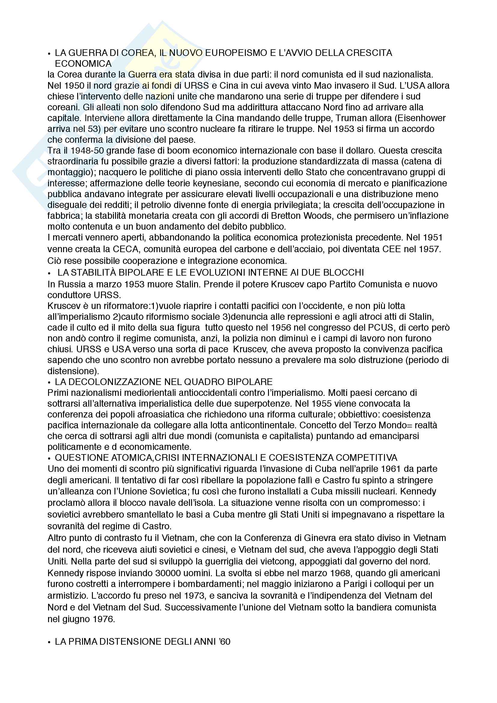 Riassunto esame Storia Contemporanea, prof. Massimo De Giuseppe, libro consigliato La Politica Internazionale nel 900, Formigoni Pag. 6