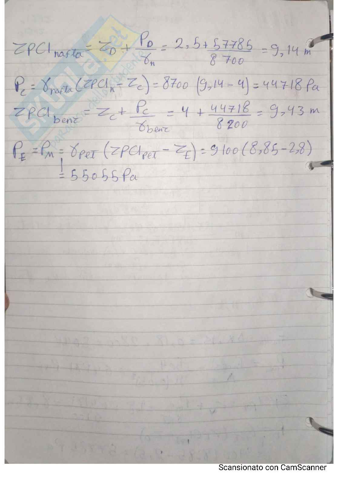 Esercizi svolti di Idraulica: idrostatica e idrodinamica Pag. 6