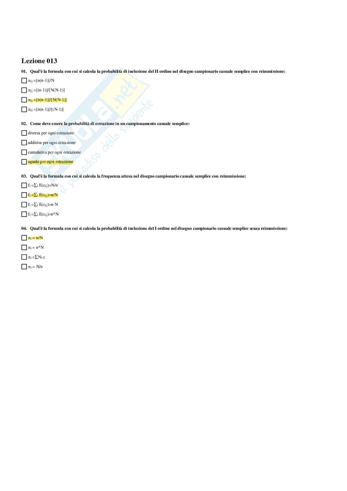 Paniere Statistica economica (2026) - Risposte multiple corrette Pag. 11