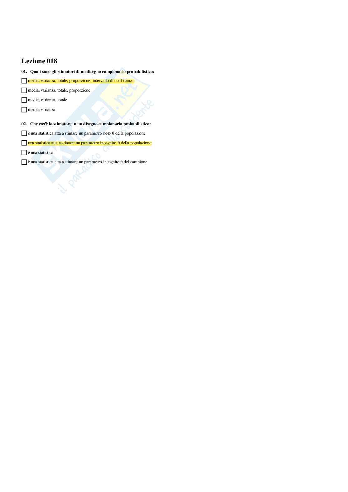 Paniere Statistica economica (2026) - Risposte multiple corrette Pag. 16