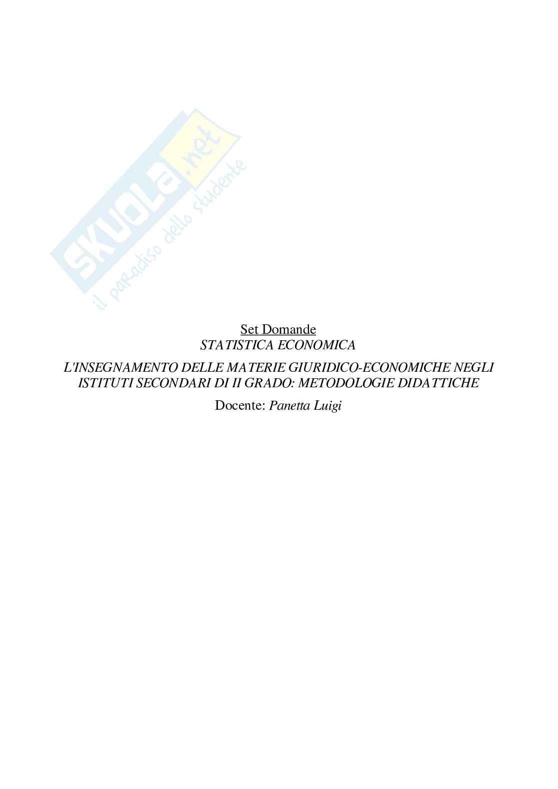 Paniere Statistica economica (2026) - Risposte multiple corrette Pag. 2