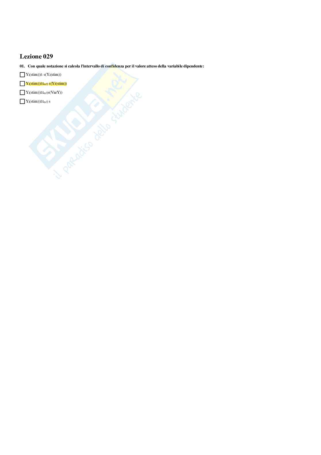 Paniere Statistica economica (2026) - Risposte multiple corrette Pag. 26