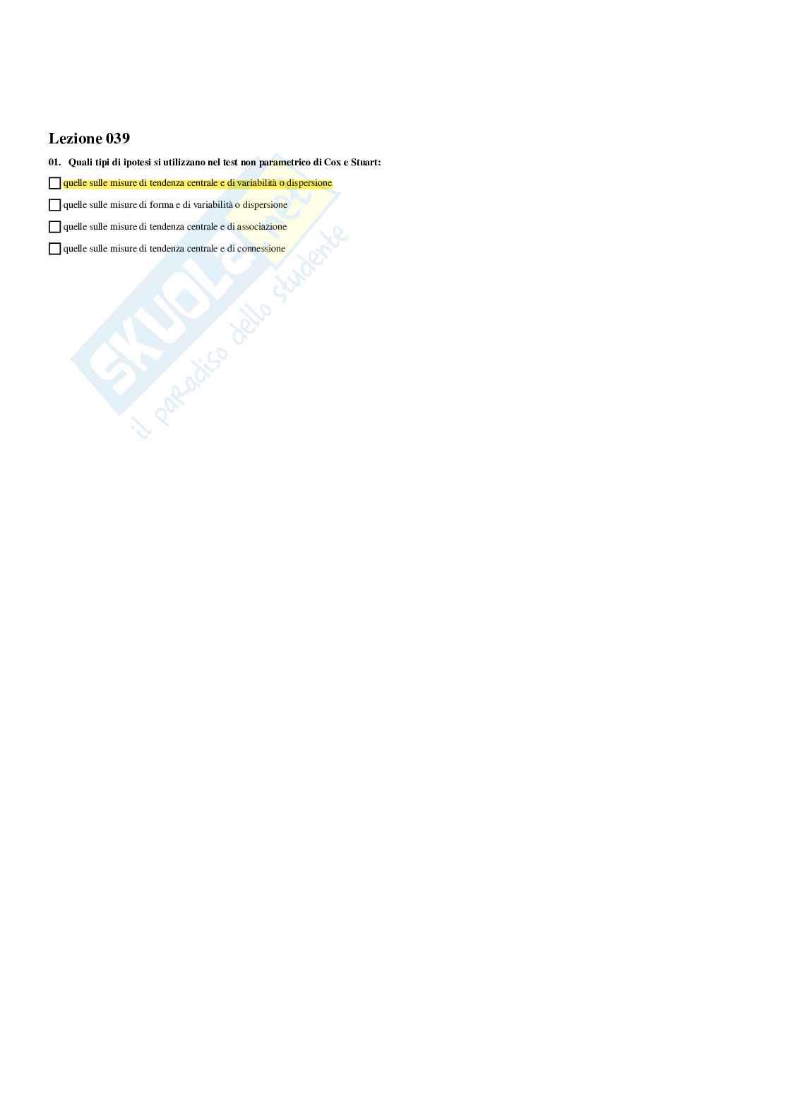 Paniere Statistica economica (2026) - Risposte multiple corrette Pag. 36