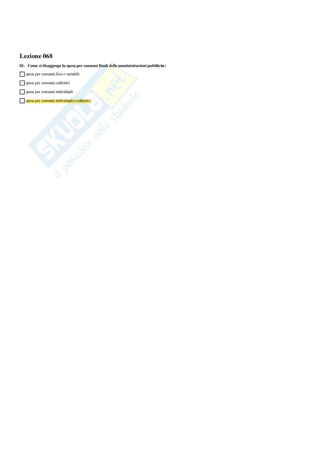 Paniere Statistica economica (2026) - Risposte multiple corrette Pag. 56