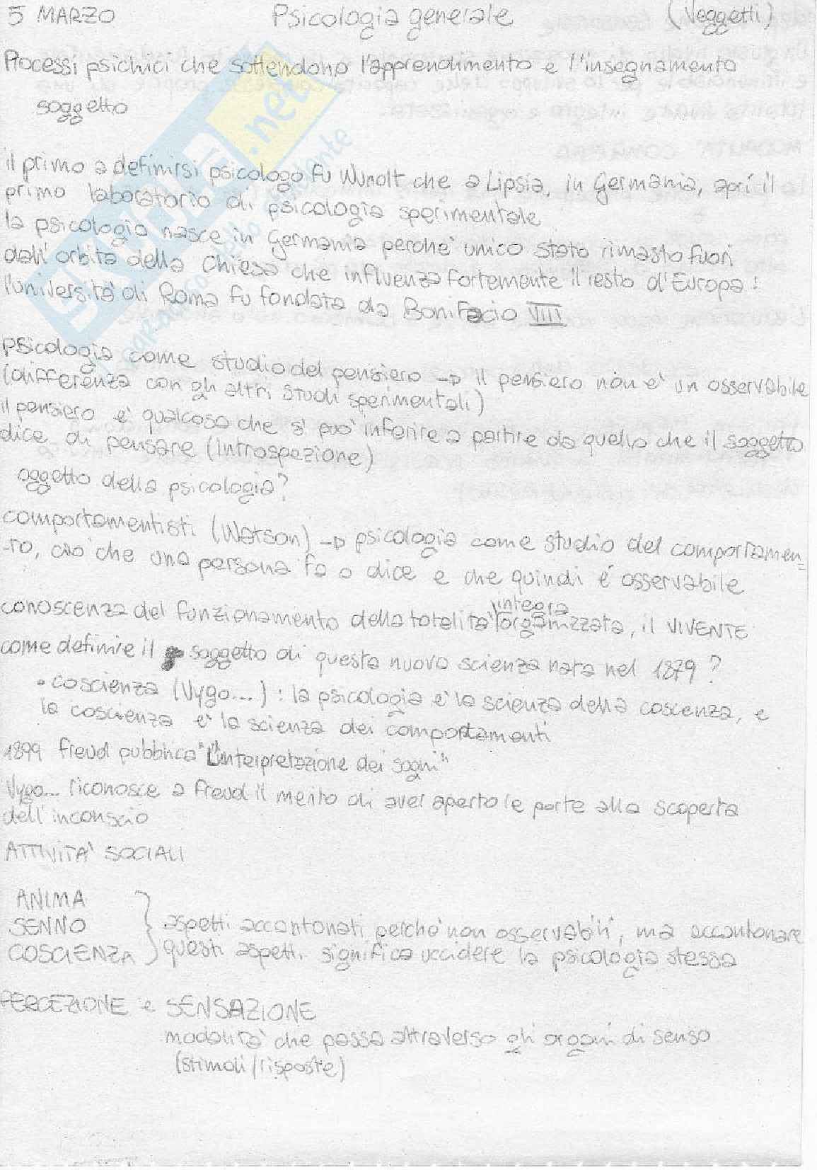 Processi psicologici Pag. 11