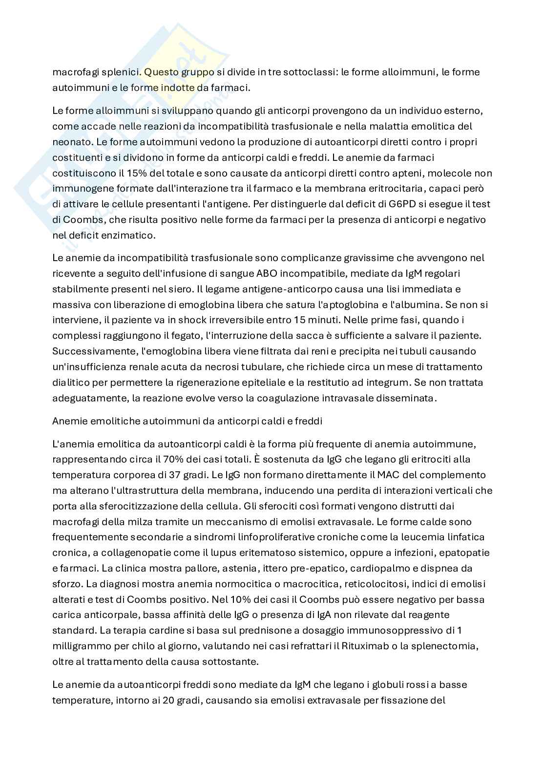Anemie immunomediate, clonali acquisite e delle neoplasie mieloidi croniche Pag. 2