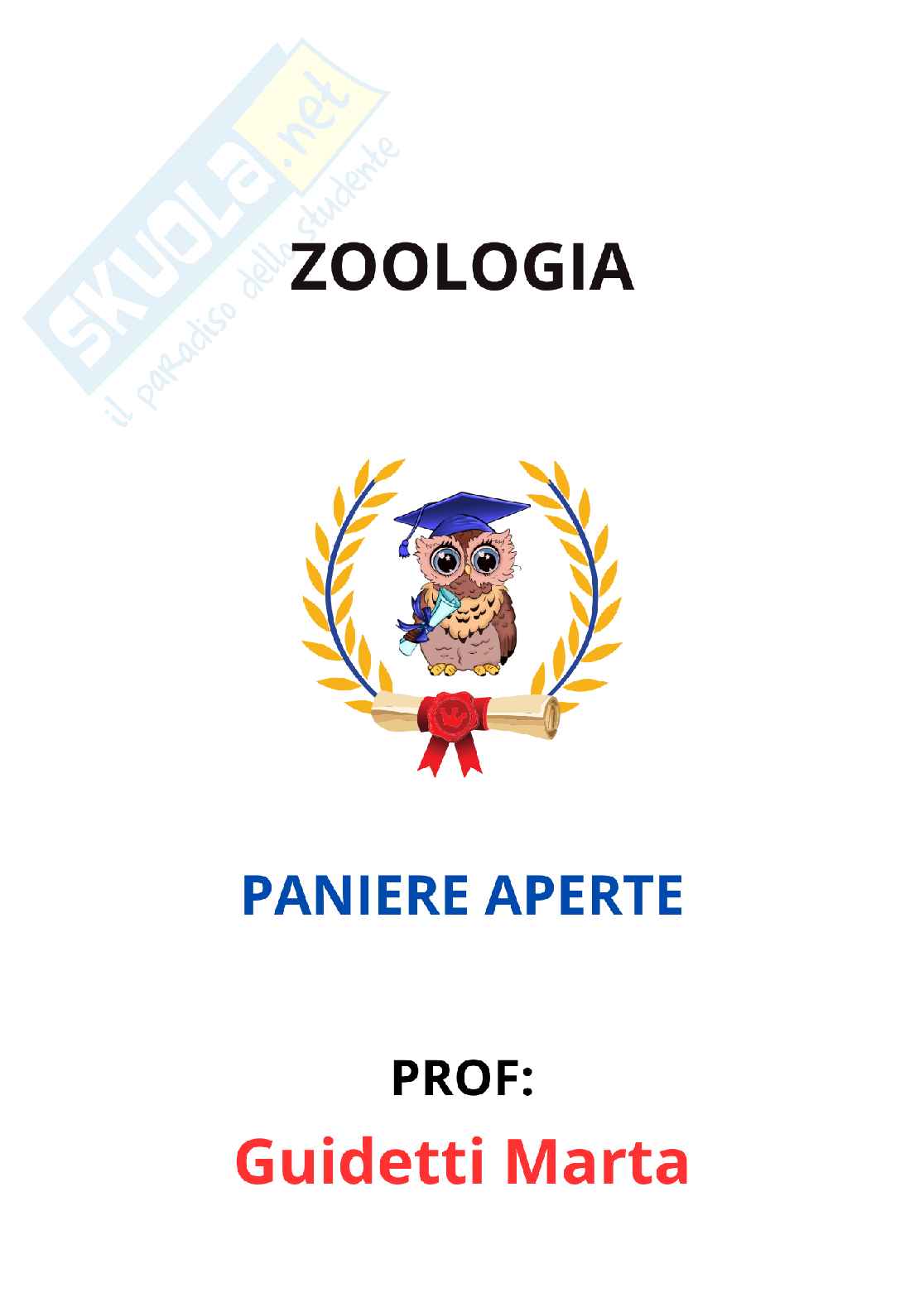 Paniere Zoologia  - Risposte aperte - aggiornato (2026) Pag. 1