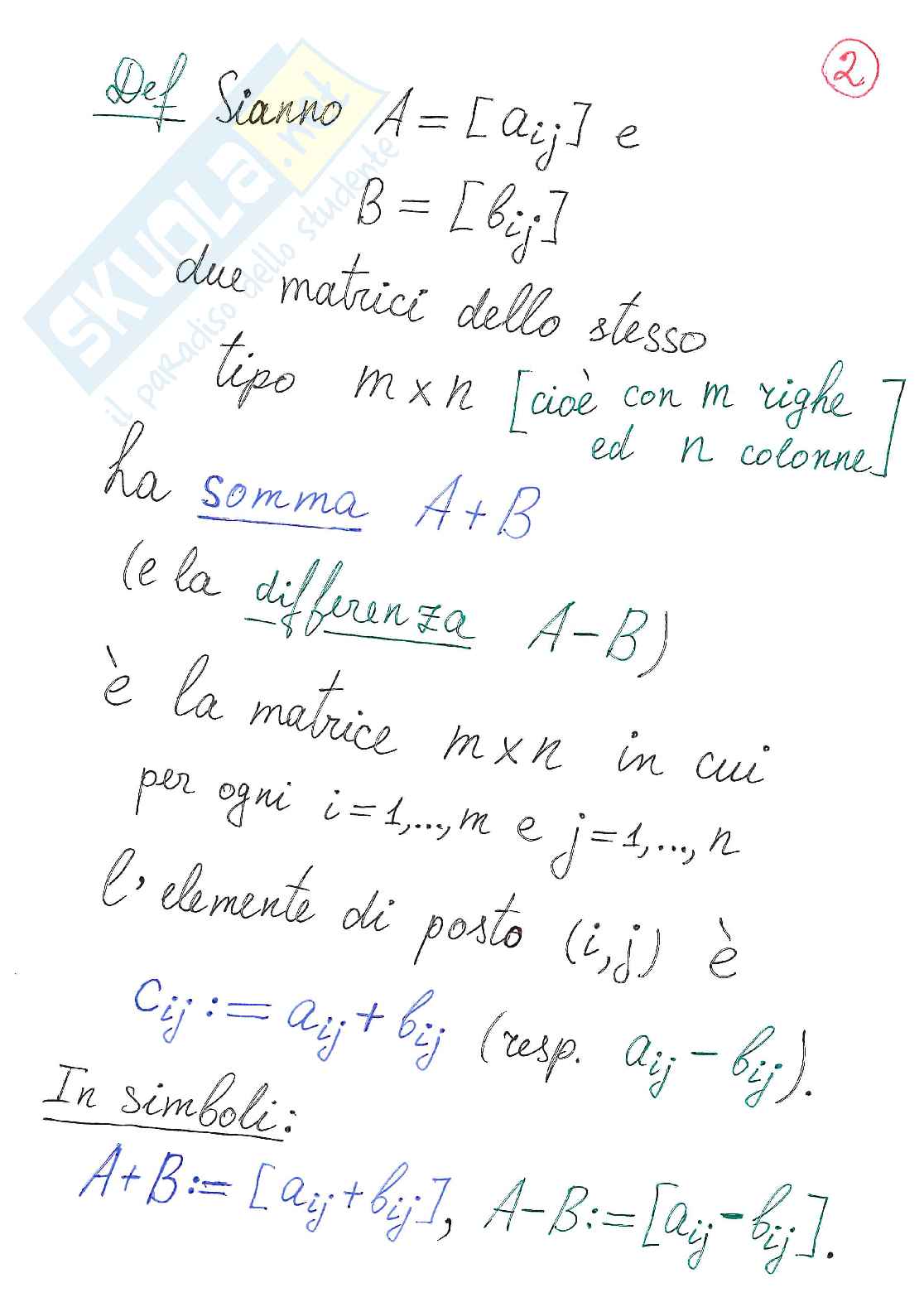 Algebra delle matrici Pag. 2
