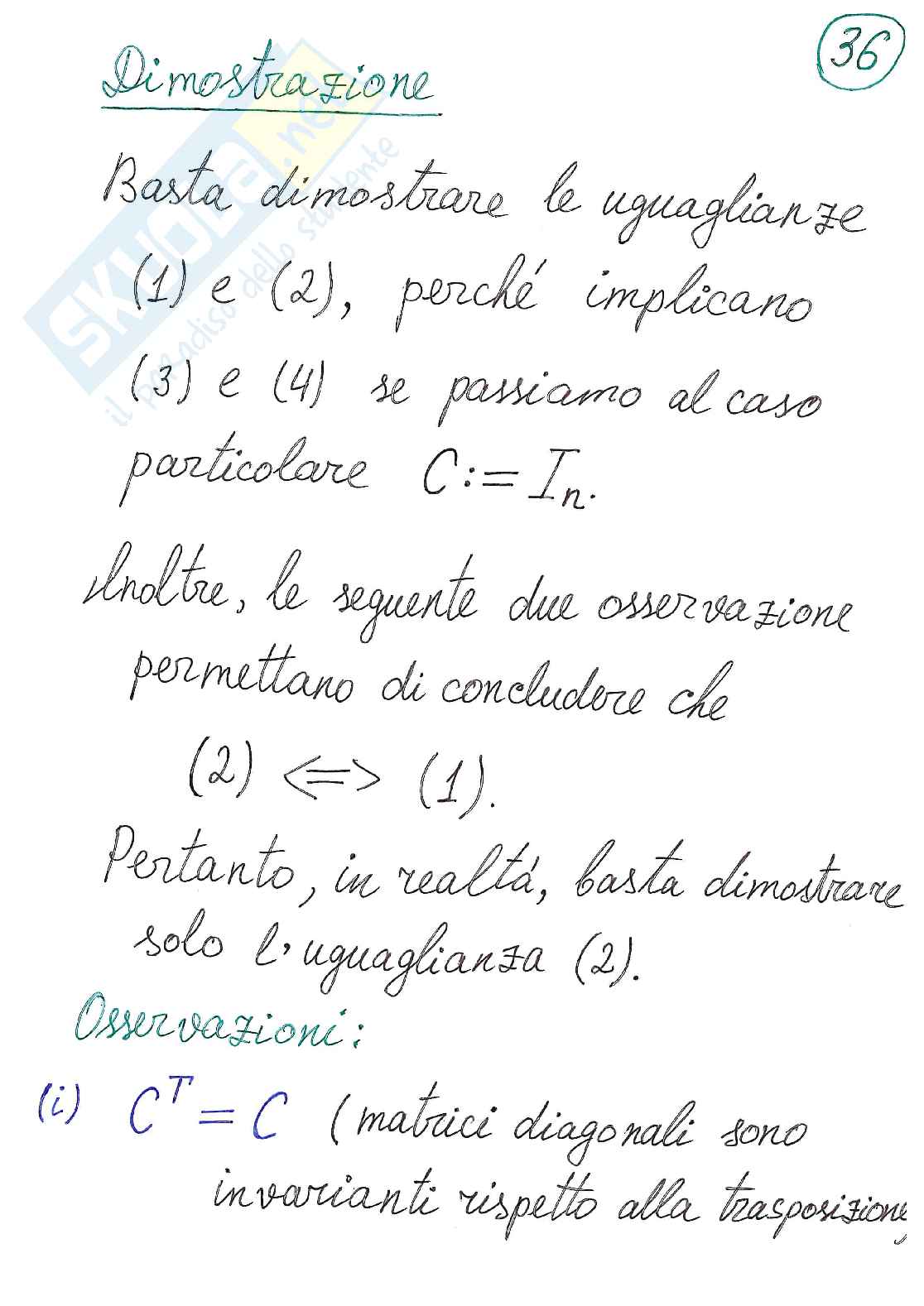 Algebra delle matrici Pag. 36