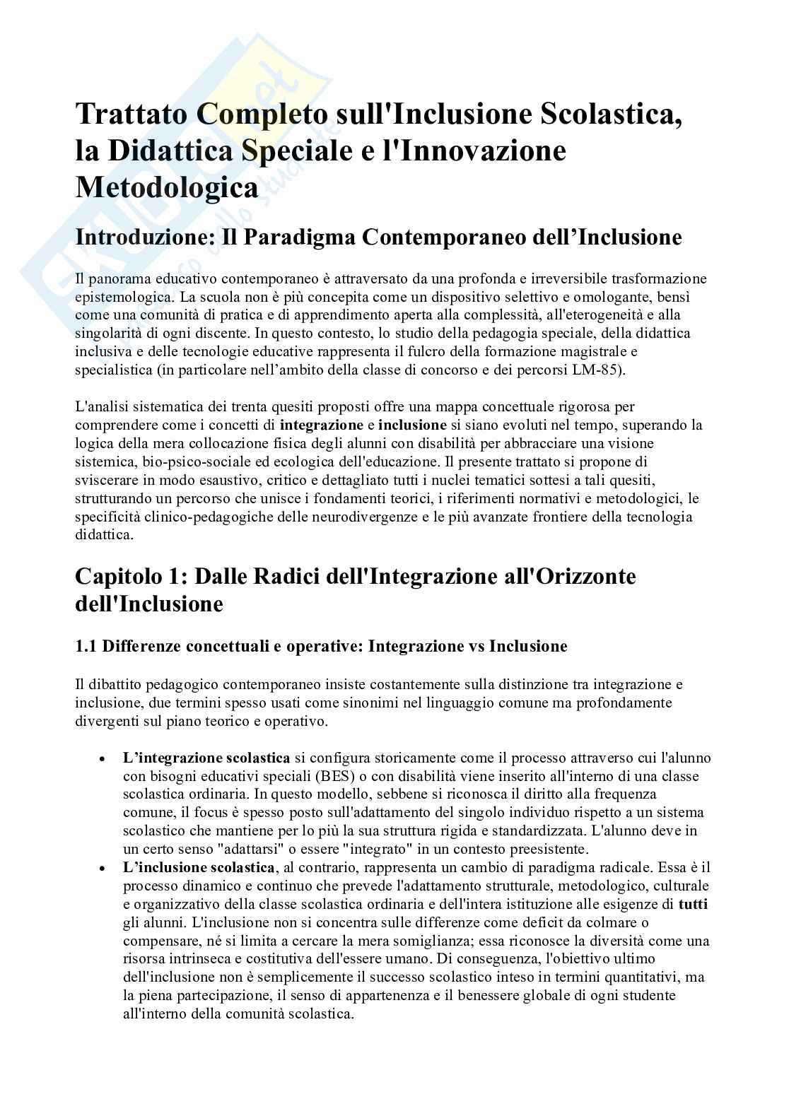 Appunti Interventi pedagogici nella disabilità Pag. 1
