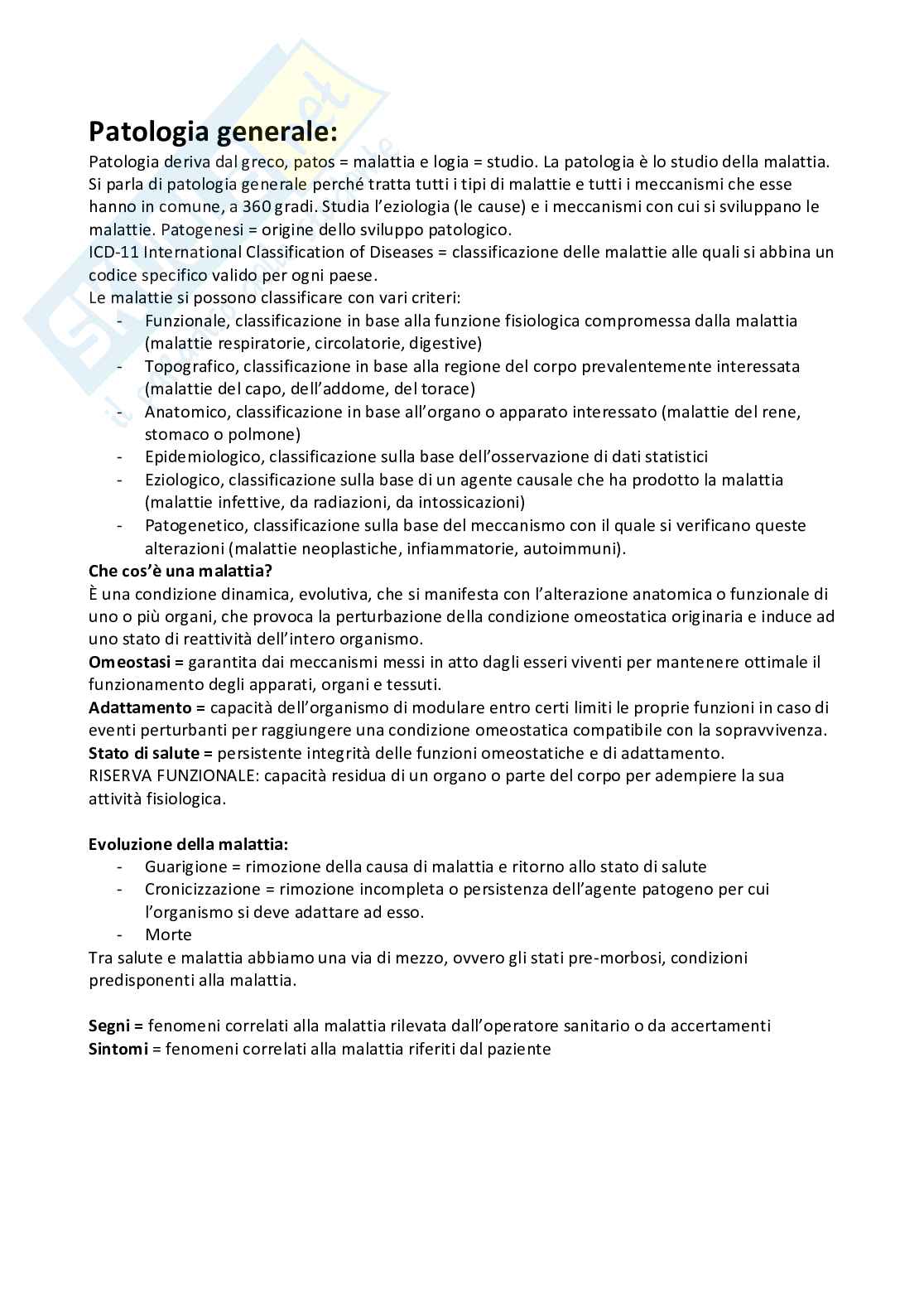 Patologia generale Pag. 1