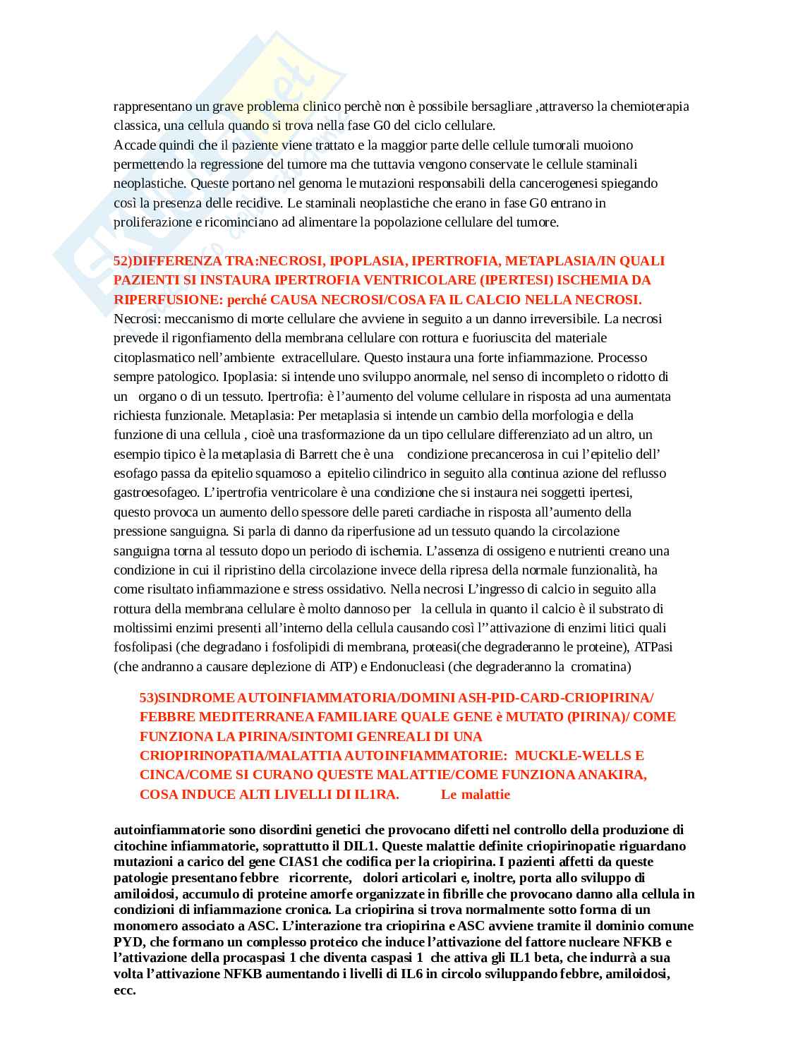 Domande Patologia, orale Pag. 21