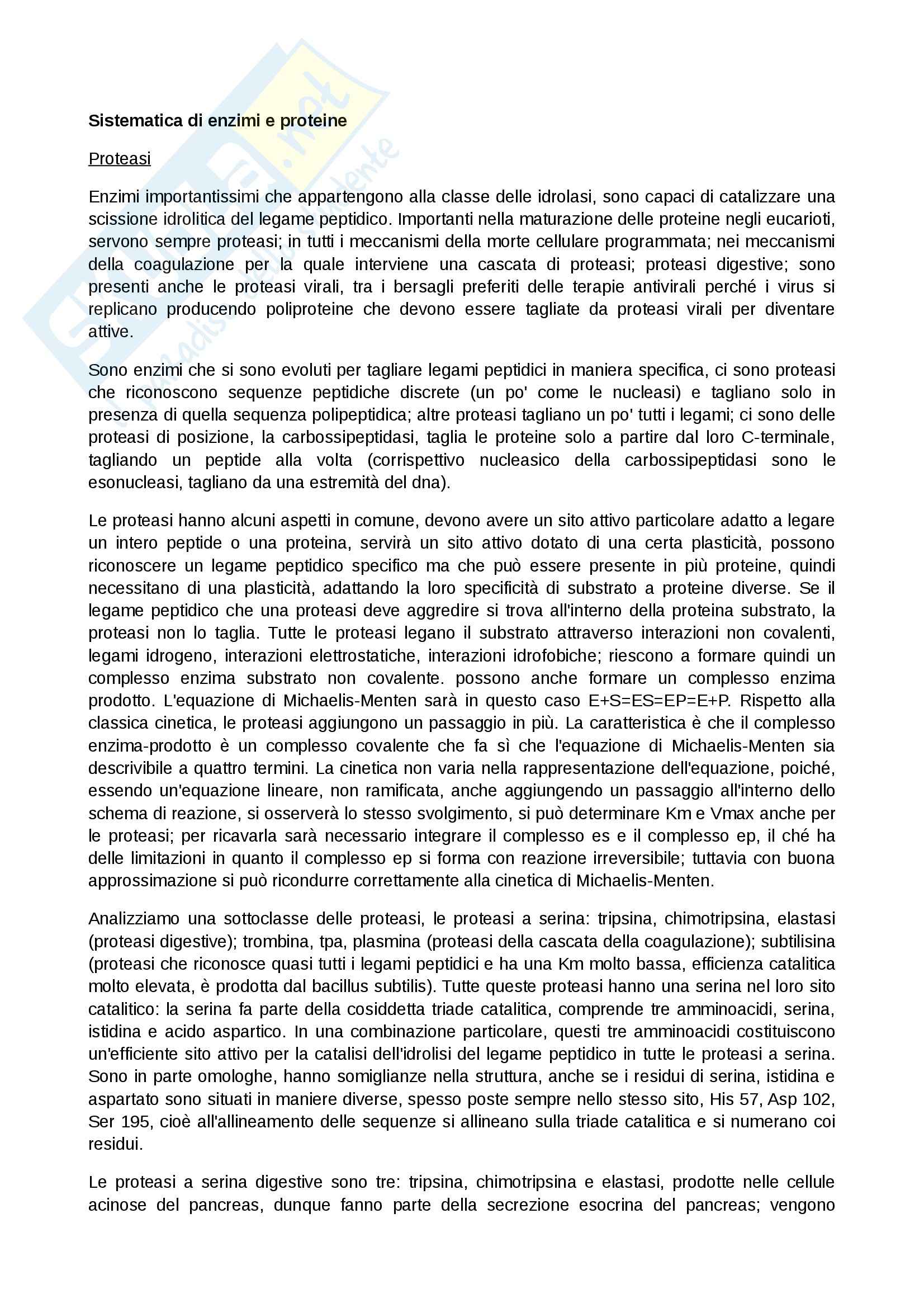 Sistematica proteine, Biochimica Pag. 1