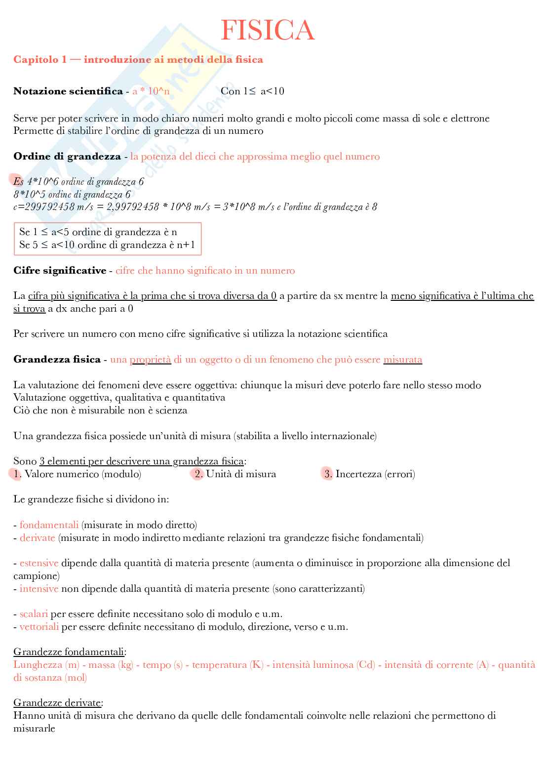 Appunti di Fisica - parte 1  Pag. 1
