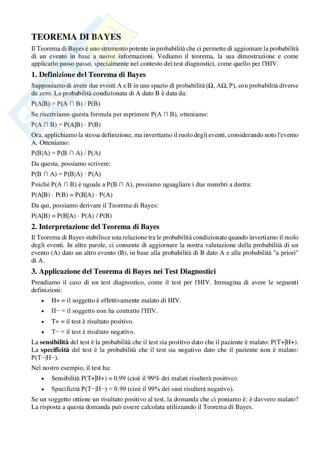 Calcolo delle probabilità e inferenza statistica Pag. 31