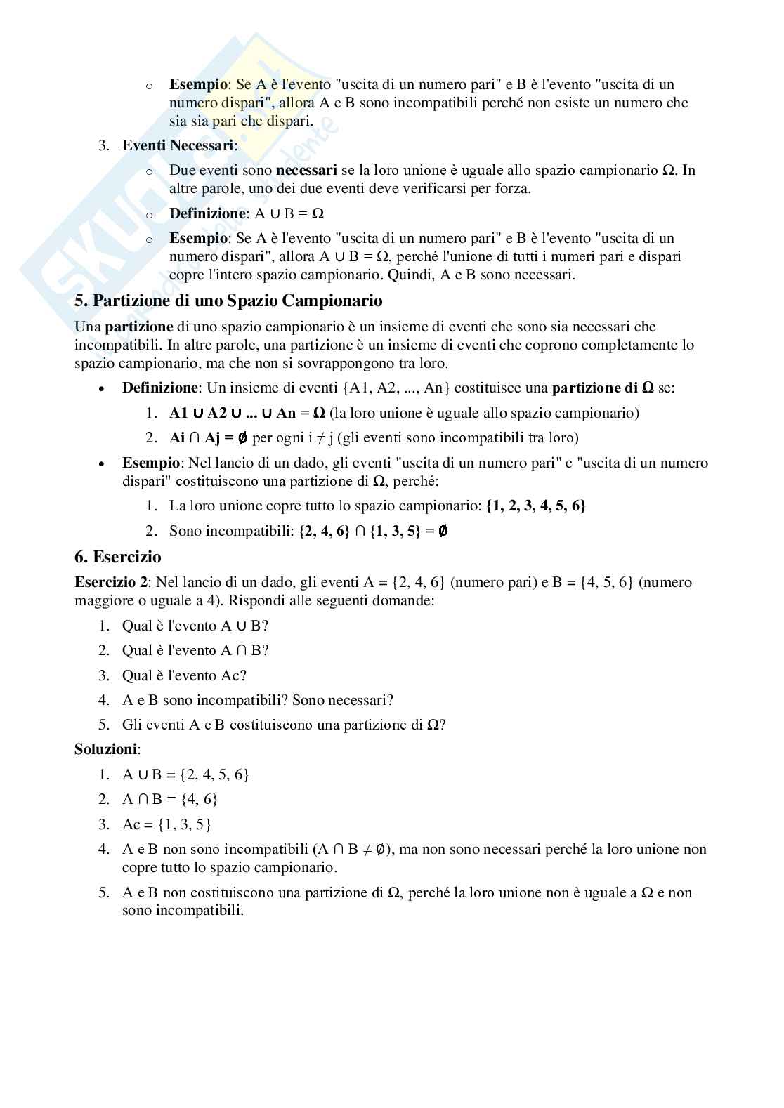 Calcolo delle probabilità e inferenza statistica Pag. 6