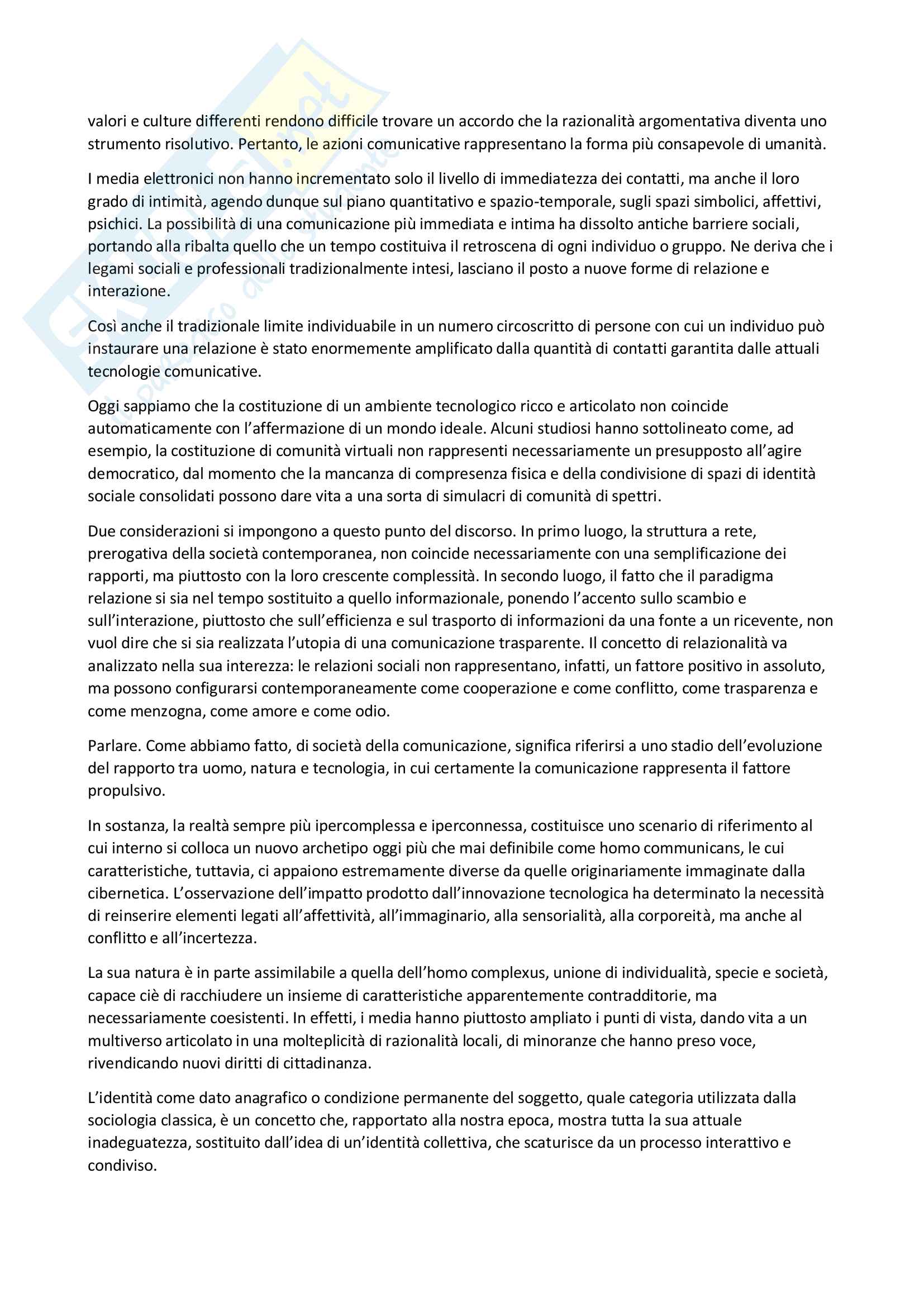 Riassunti esame Sociologia della Comunicazione Pag. 51