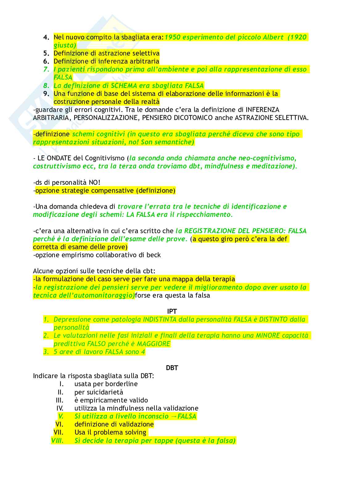 Domande Esame Modelli di Psicoterapia Giannini Pag. 21