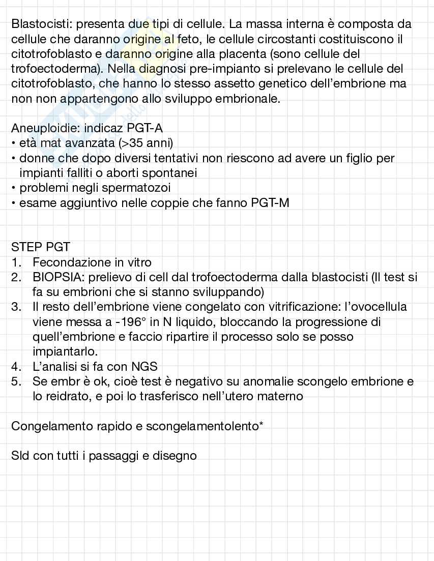 Screening prenatali, screening neonatali, diagnosi preimpianto Pag. 16